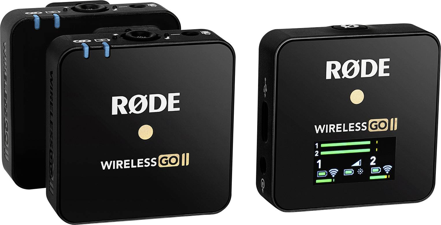 Rode Wireless GO II Dasspeld Spraakmicrofoon Refurbished (zeer goede staat) Zendmethode:USB Incl. tas, Incl. windkap, Incl. kabel Microfoon TRS (3.5 mm