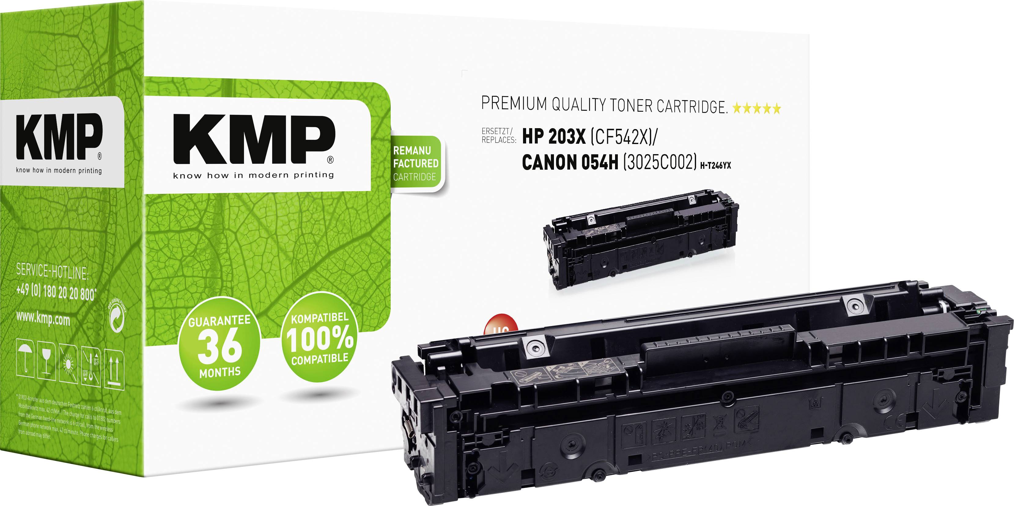 KMP-toner kazeta za HP 203X i Canon 054H, kompatibilna s pisačima, 36 mjeseci jamstva, 100% zadovoljstvo ili povrat novca.
