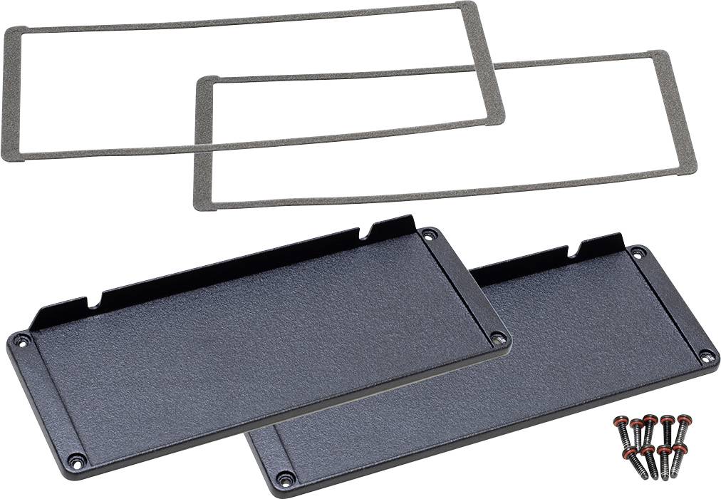 Hammond Electronics End plate Aluminium Zwart (l x b x h) 16 x 194 x 72 mm 2 stuk(s)