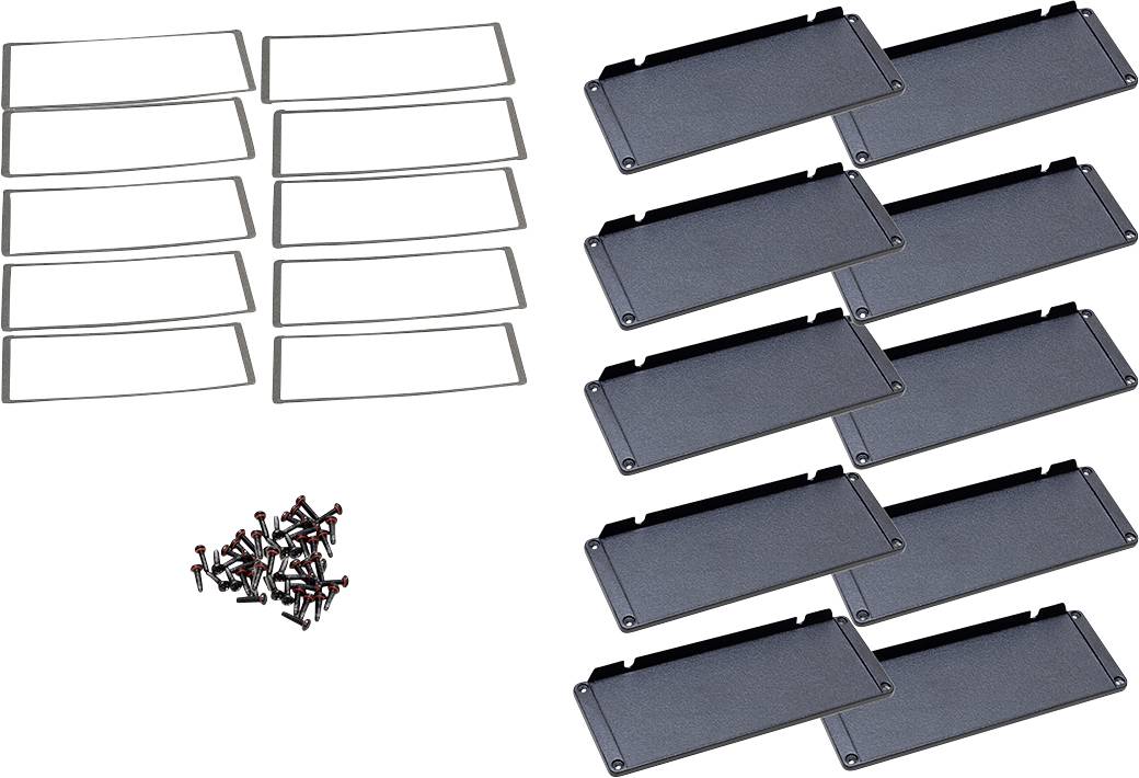 Hammond Electronics End plate Aluminium Zwart (l x b x h) 16 x 194 x 72 mm 10 stuk(s)