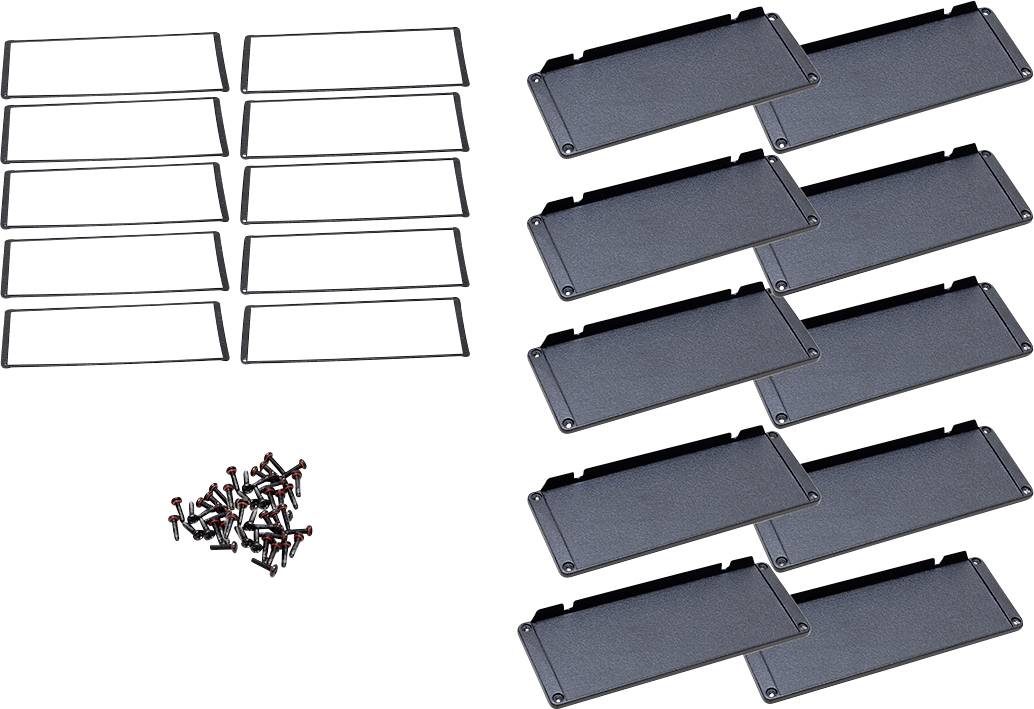 Hammond Electronics End plate Aluminium Zwart (l x b x h) 16 x 194 x 72 mm 10 stuk(s)