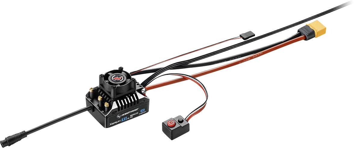 Elektronički regulator vožnje za modelarstvo s rashladnim tijelom, ventilatorom i kabelima. Pogodan za daljinski upravljana vozila.