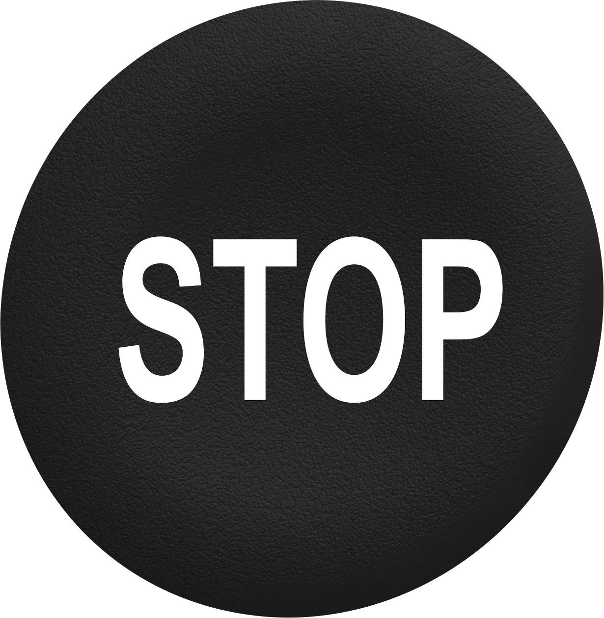 'STOP' velikim bijelim slovima na crnoj okrugloj pozadini.