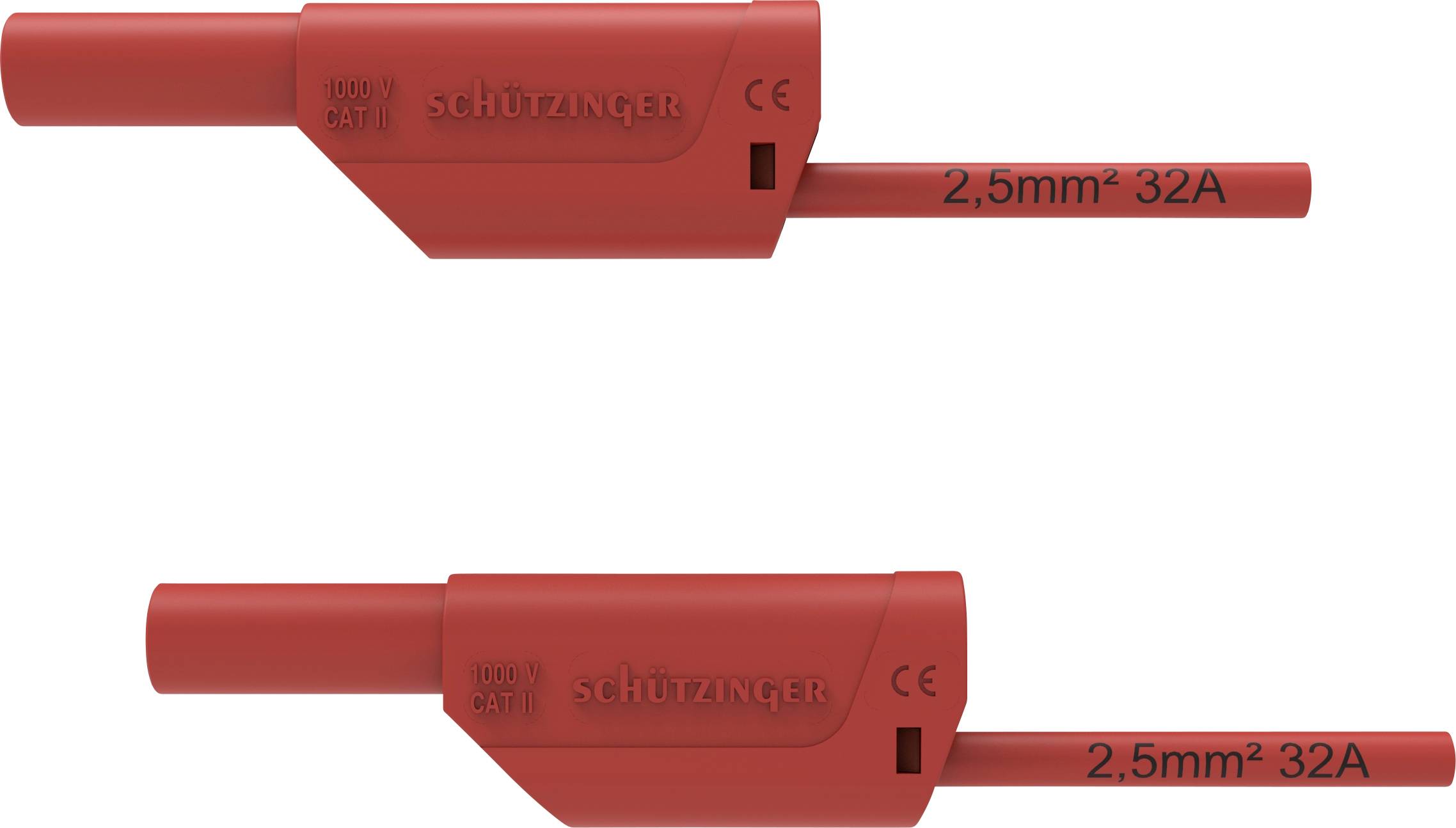 Schützinger VSFK 8500 / 2.5 / 50 / RT Veiligheidsmeetsnoer 4mm-stekker 4mm-stekker 50.00 cm Rood 1 stuk(s)