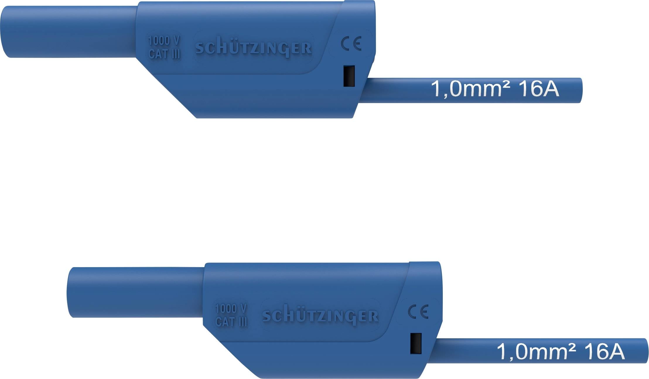 Schützinger VSFK 8700 / 1 / 100 / BL Veiligheidsmeetsnoer 4mm-stekker 4mm-stekker 100.00 cm Blauw 1 stuk(s)