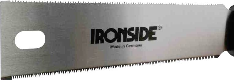 Metalno list pile s natpisom 'IRONSIDE Made in Germany', fine zubi za precizno rezanje.