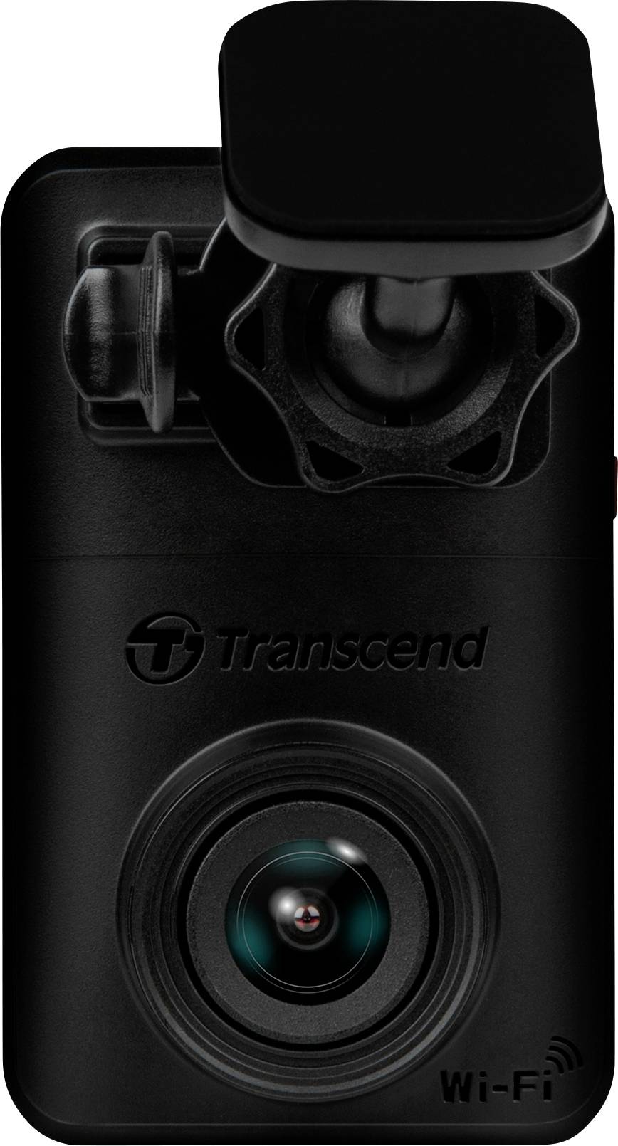 Kompaktna crna nadzorna kamera za automobil s wide-angle objektivom, mikrofonom i WLAN funkcijom od Transcenda. Idealna za snimanje vožnji.