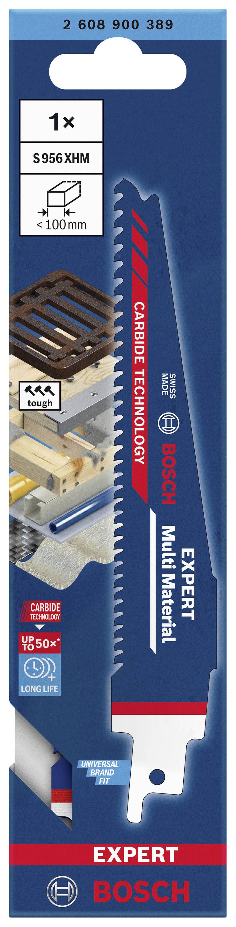 Boscheva Expert multimaterijalna kutija pile. Prikazuje funkcije obrade različitih materijala do 100 mm.