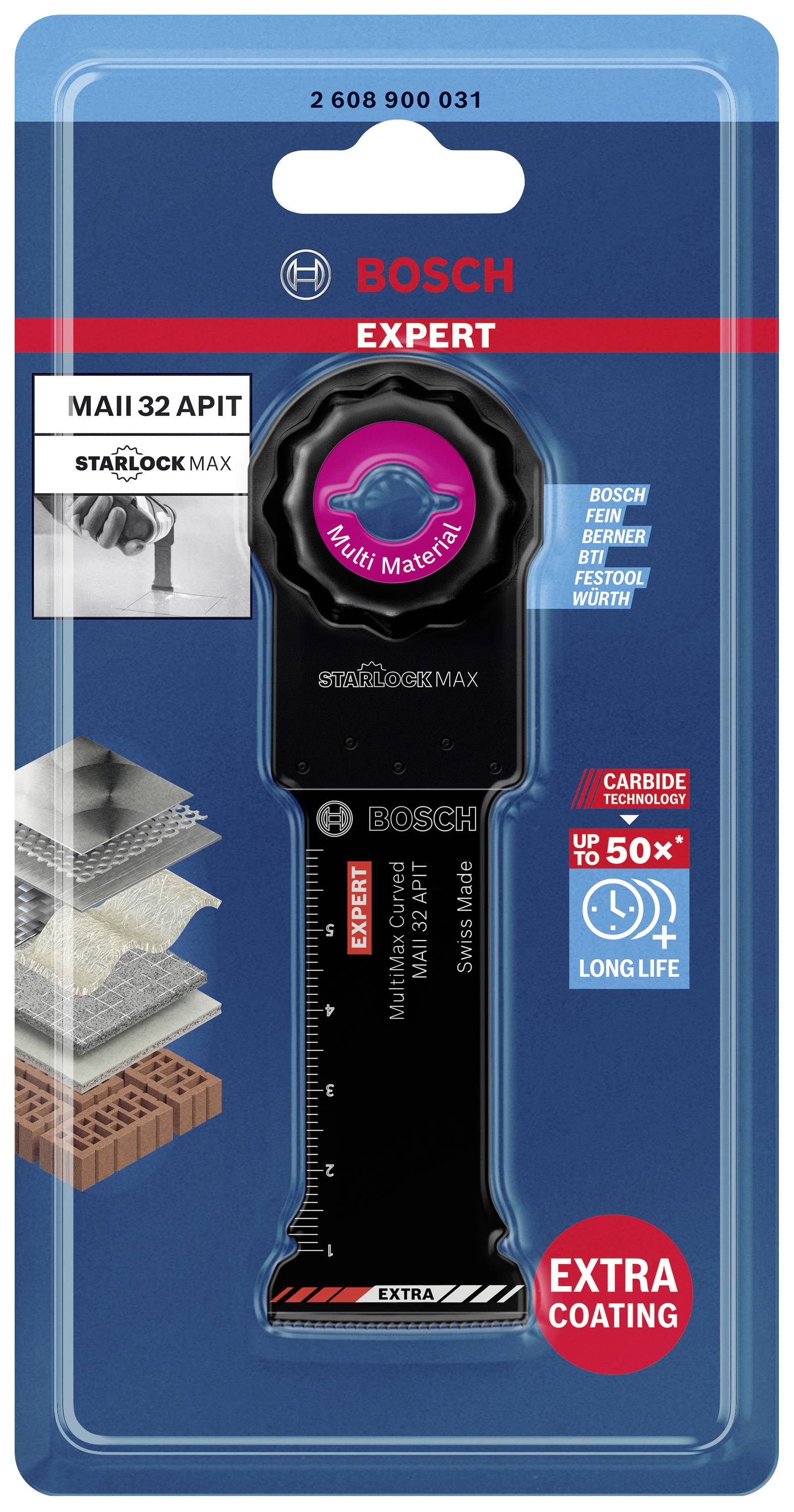 Bosch Expert StarlockMAX pakiranje list pile s rotirajućim kotačem, pogodno za 'Multi Material', obećava dugotrajnost i dodatno presvlačenje.