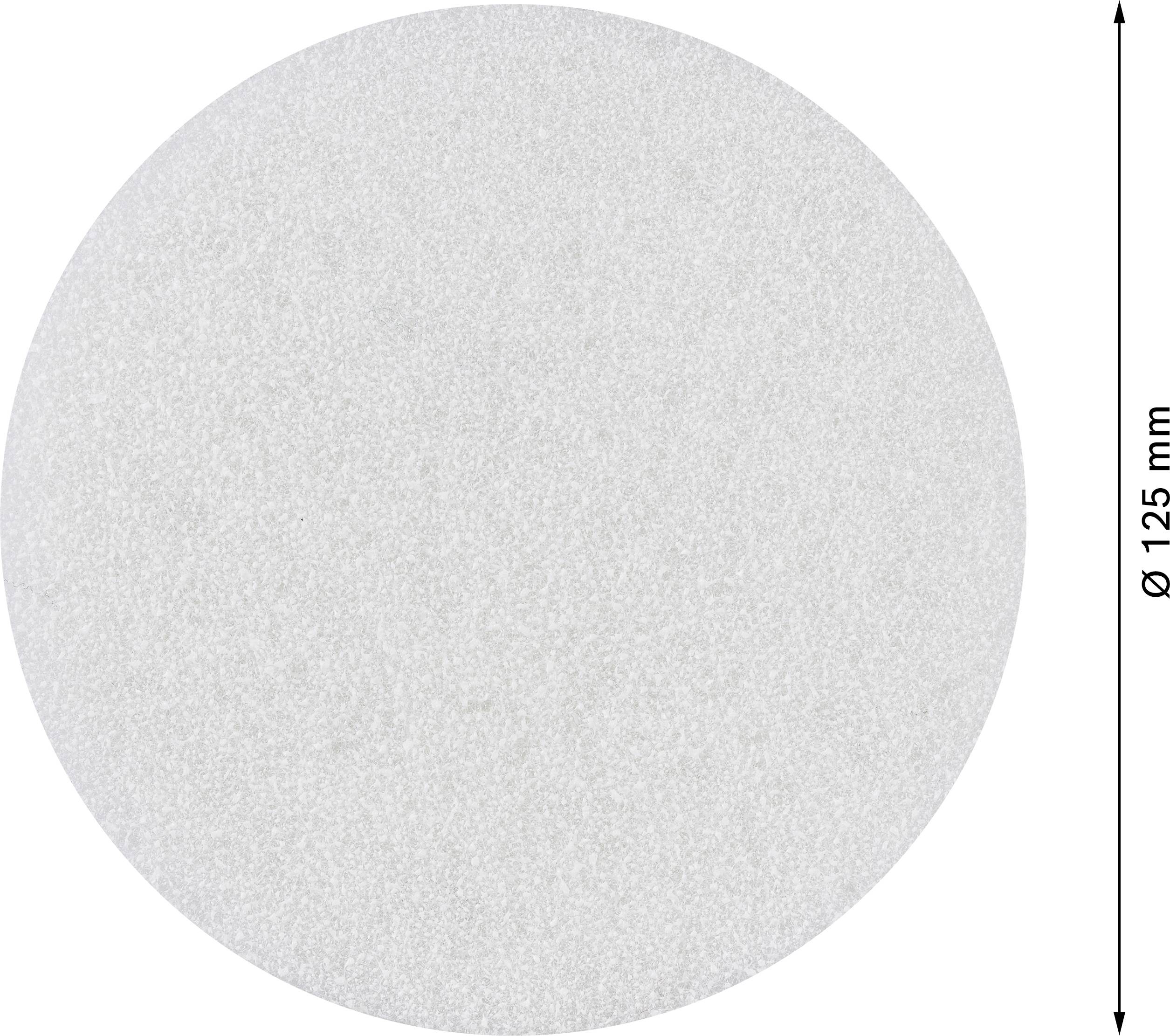 Okrugli, sivi krug promjera 125 mm, vjerojatno filter ili sličan konstruktivni element.