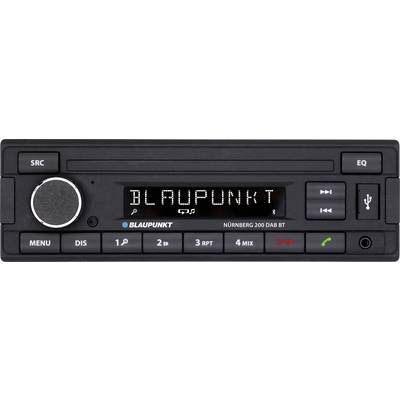 Autoradio s prikazom, koji pokazuje 'BLAUPUNKT'. Tipke za izbornik, glasnoću, odabir postaje i pozive. USB priključak s desne strane.