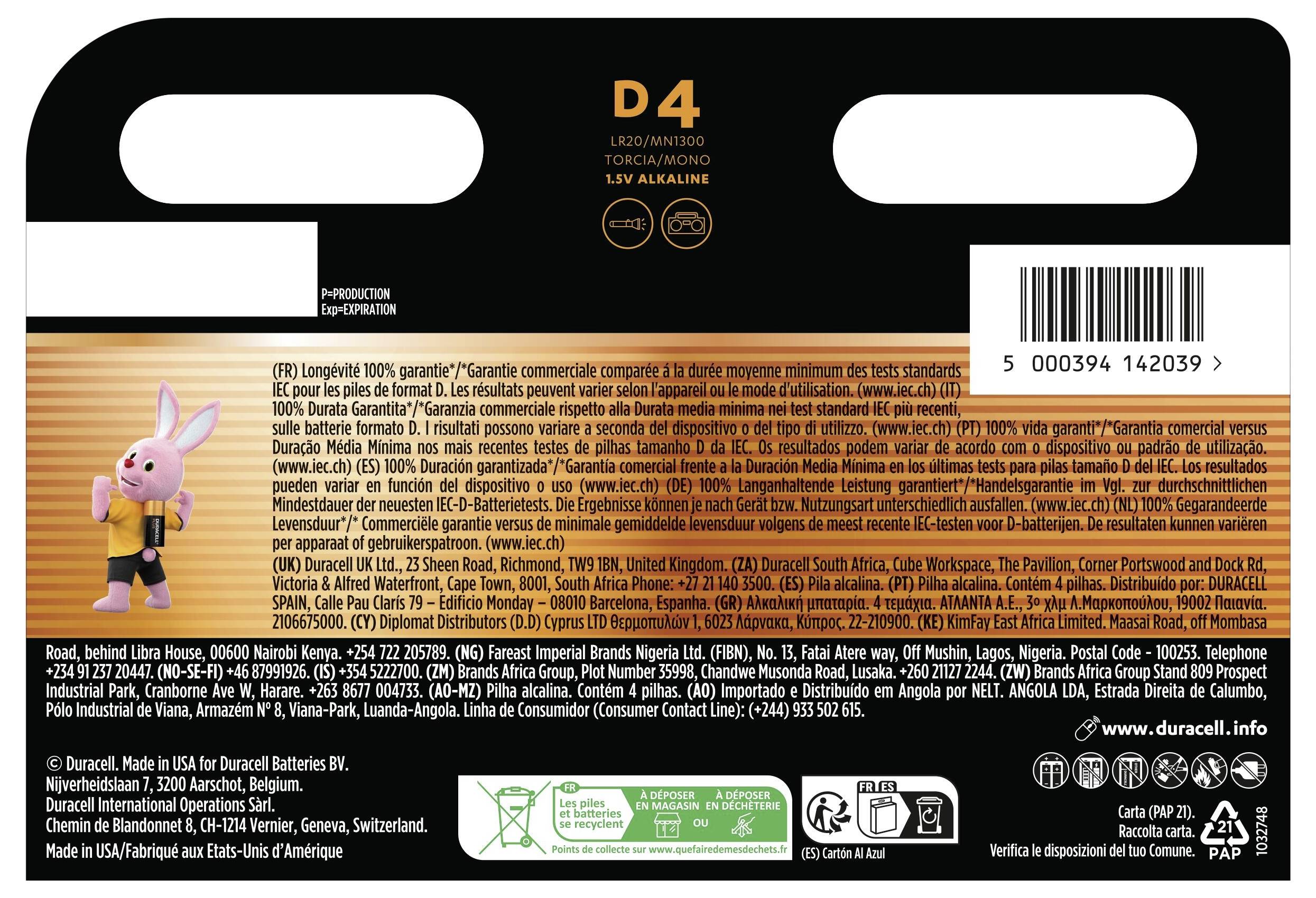 Duracell Plus-D K4 mono (D) baterija alkalno-manganov 1.5 V 4 St.-1