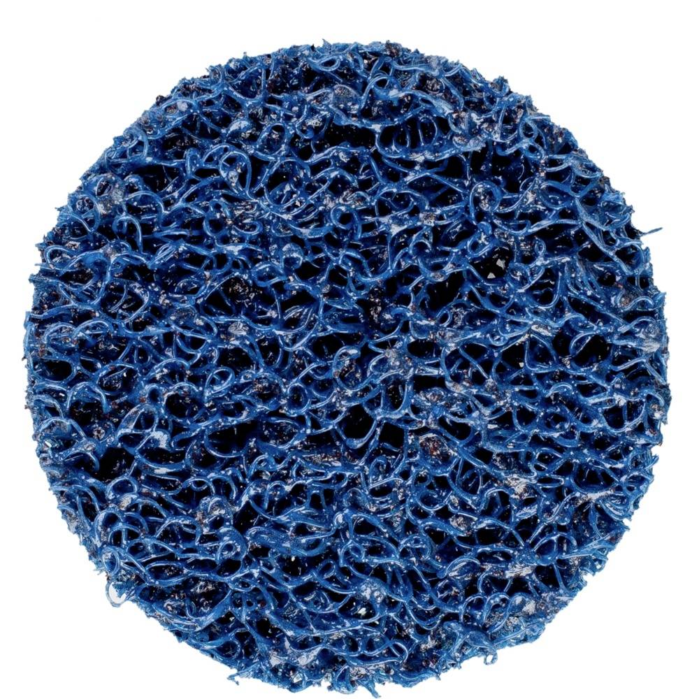 Plavi, okrugli čistački spužvasti umetak s hrapavom, teksturiranom površinom, idealan za čišćenje tvrdokornoga prljavštine.