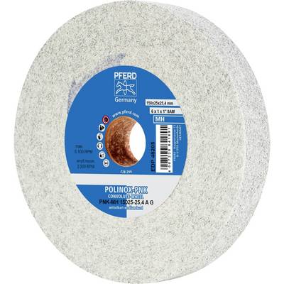 Brusni disk "PFERD"-a s plavom naljepnicom, 150x25,4 mm, maksimalno 5100 okretaja u minuti, pogodan za obradu metala.