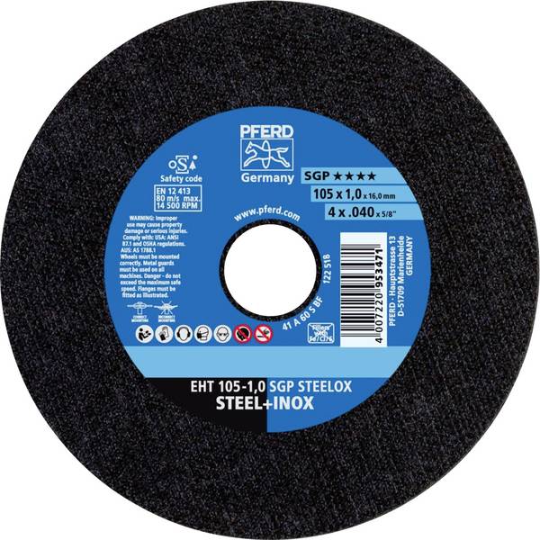 PFERD TOOLS EHT 105-1,0 SGP STEELOX/16,0 61330012 rezna ploča ravna 105 mm 25 St. nehrđajući čelik, čelik