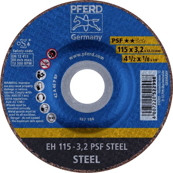 PFERD TOOLS EH 115-3,2 PSF STEEL 61740126 rezna ploča s glavom 115 mm 25 St. čelik