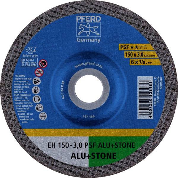 PFERD TOOLS EH 150-3,0 PSF ALU+STONE 61823326 rezna ploča s glavom 150 mm 25 St. aluminij, obojeni metali, titan, legura titana, lijevano željezo, duroplast, kamen, beton, pločice