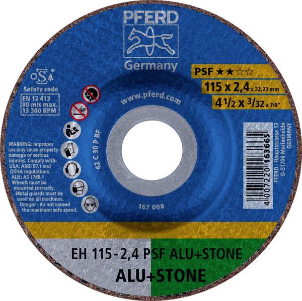 PFERD TOOLS EH 115-2,4 PSF ALU+STONE 61830122 rezna ploča s glavom 115 mm 25 St. aluminij, obojeni metali, titan, legura titana, lijevano željezo, duroplast, kamen, beton, pločice