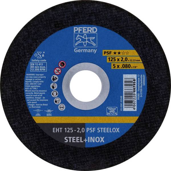PFERD TOOLS EHT 125-2,0 PSF STEELOX 69120850 rezna ploča ravna 125 mm 25 St. nehrđajući čelik, čelik