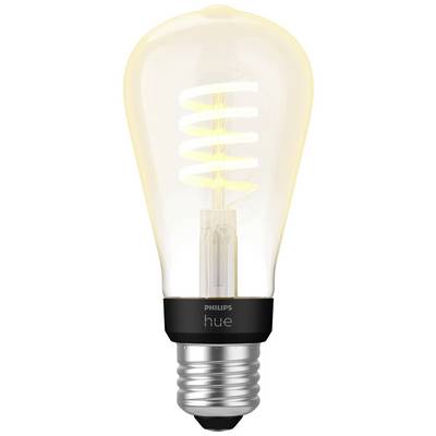 LED žarulja s vidljivim LED-vlaknom, E27 podnožje, marke Philips Hue, osvjetljava toplom bijelom bojom.