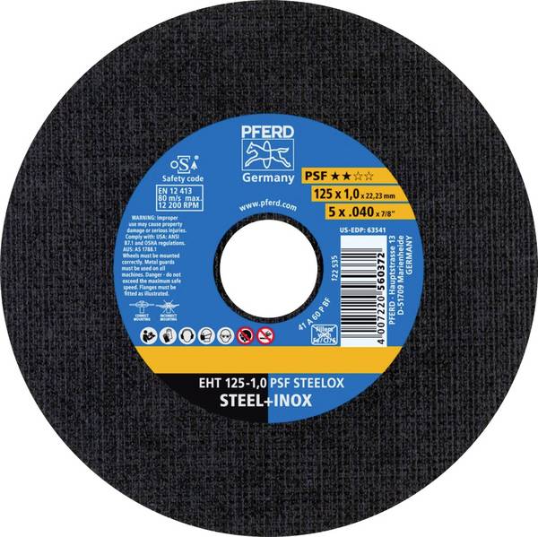 PFERD TOOLS EHT 125-1,0 PSF STEELOX 61721100 rezna ploča ravna 125 mm 25 St. nehrđajući čelik, čelik