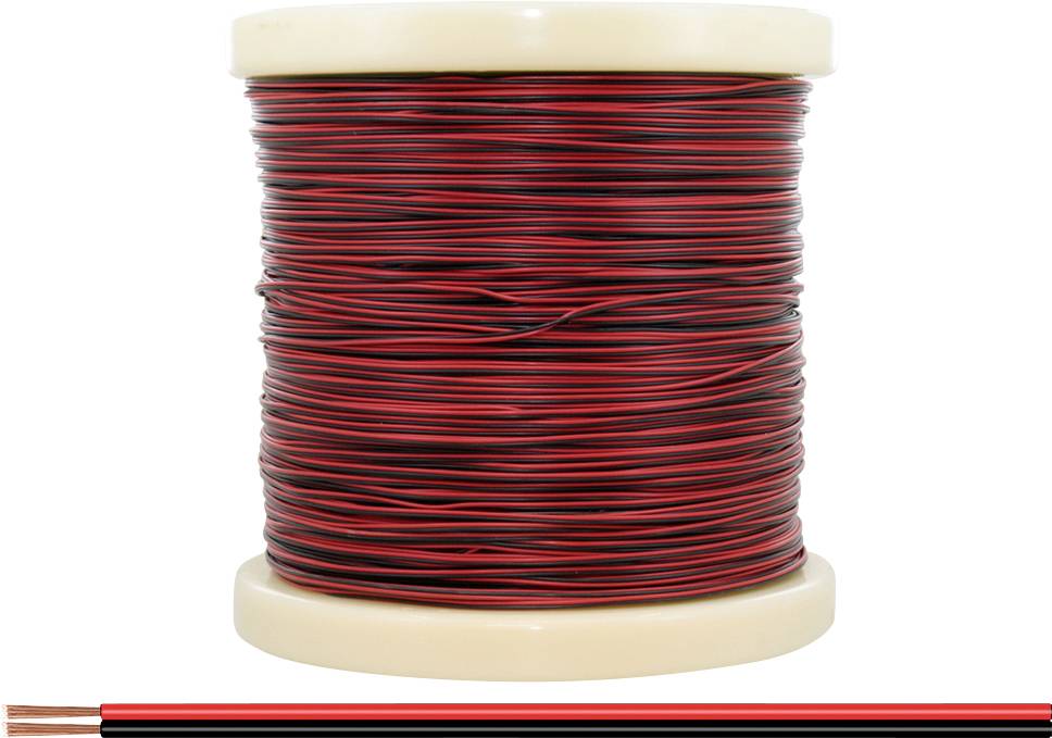 Donau Elektronik 218-500 Draad 2 x 0.14 mm² Rood/zwart 500 m