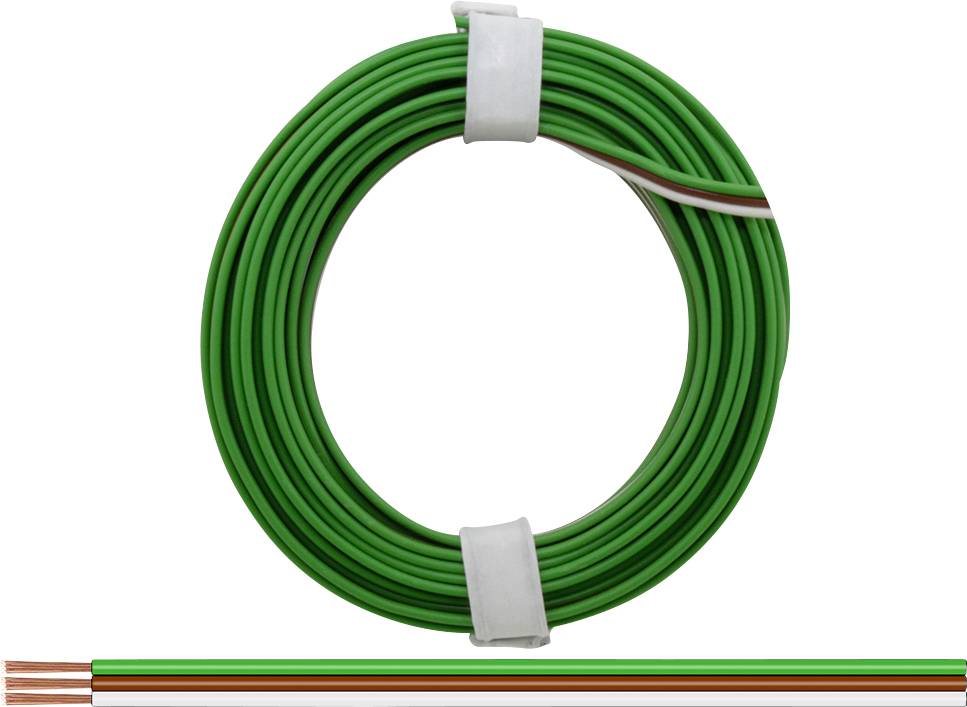 Donau Elektronik 318-5 Draad 3 x 0.14 mm² Groen, Bruin, Wit 5 m