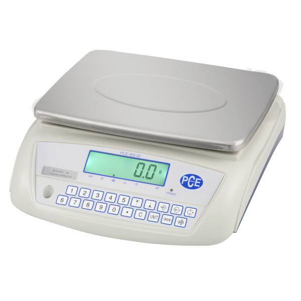 PCE Instruments PCE-WS 30 stolna vaga  Opseg mjerenja (kg) 30 kg Mogućnost očitanja 0.5 g strujni pogon