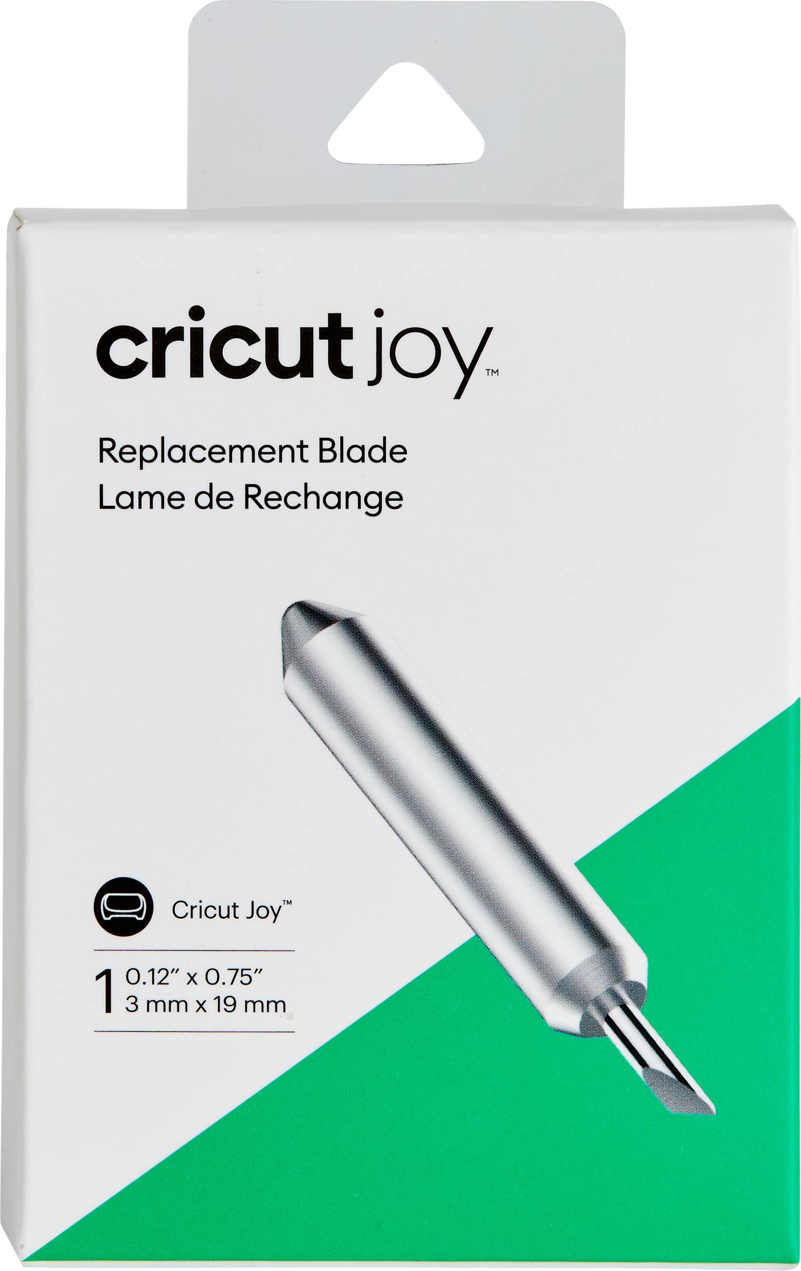 Pakiranje zamjenske oštrice za Cricut Joy, srebrne boje, dimenzija 3 mm x 19 mm.