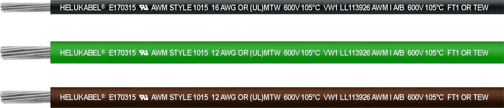 HELU 60100-305 Enkele ader UL-CSA 1 x 0.205 mm² Groen 305 m