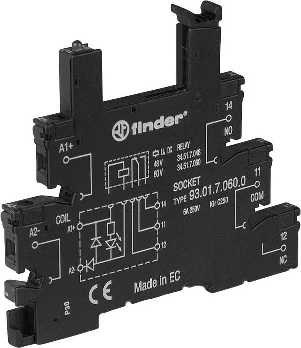 Finder 93.01.0.024.0 podnožje releja s emc sklopom za uklnjanje smetnji Pogodno za seriju (relej): Finder serija 34 Finder 34.51 (D x Š x V) 75.6 x 6.2 x 87.9 mm Piece 1 St.