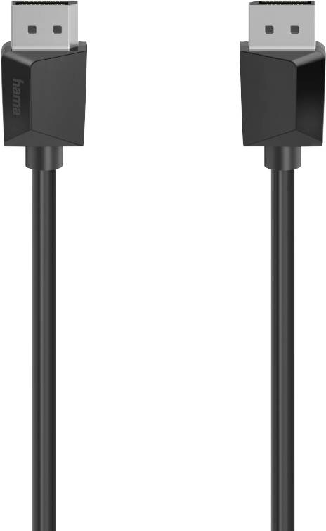 Crni DisplayPort kabel s dva priključka, pogodan za prijenos visokokvalitetnog video i audio sadržaja.