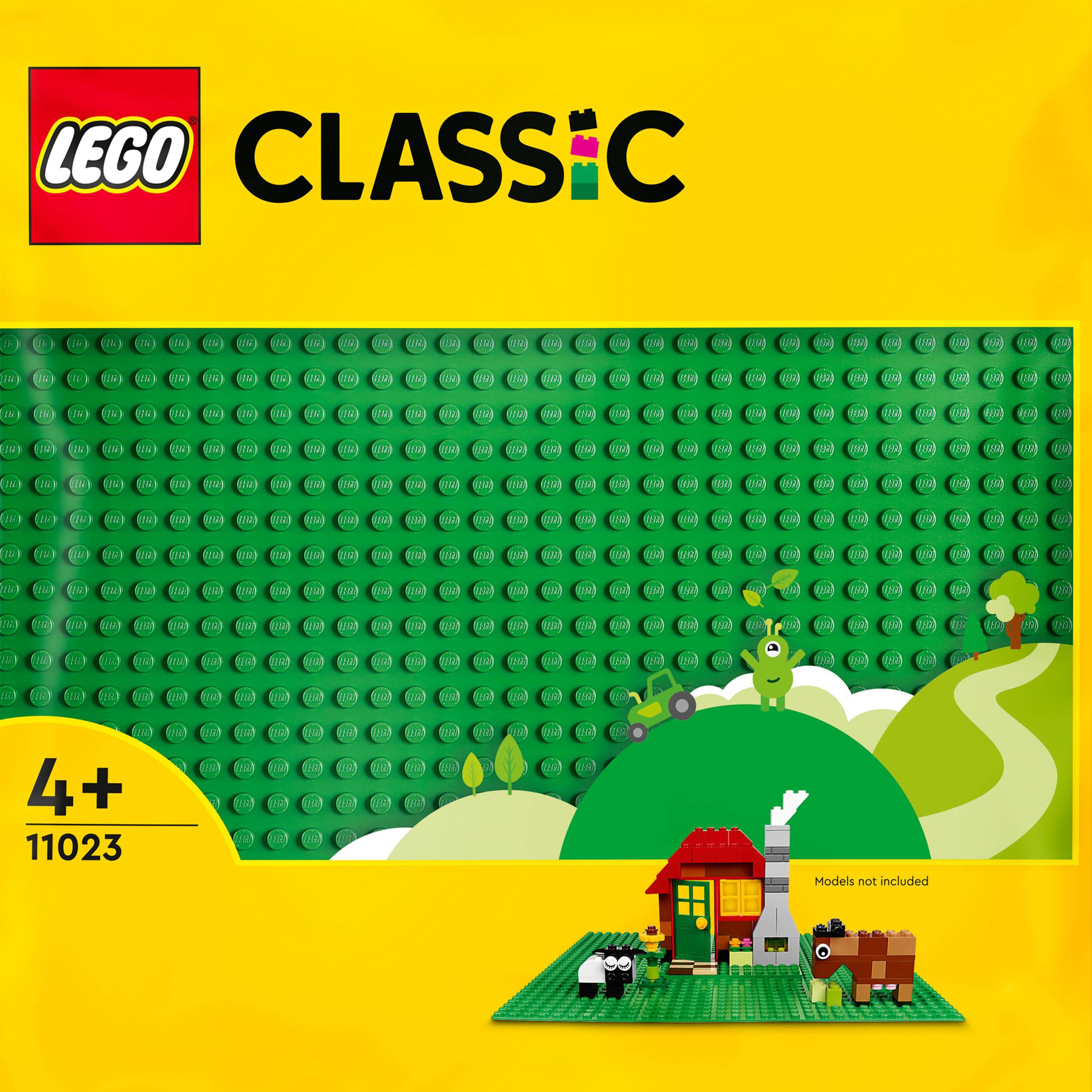 LEGO Classic Građevinska ploča u zelenoj boji. Prikladna za djecu od 4 godine. Sadrži inspiraciju za građevinske ideje, ali bez specifičnih modela.