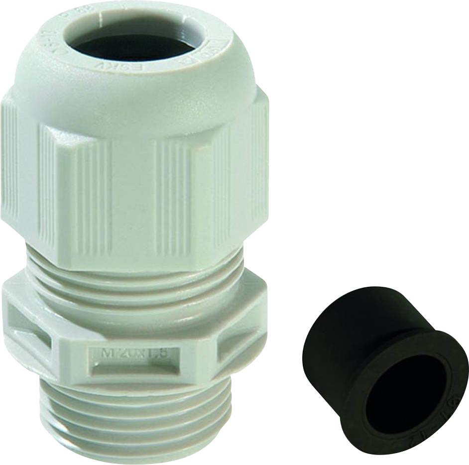 Wiska 10102679 Wartel Slagvast, Met trekontlasting, Met dichting 1/4 NPT Polyamide Grijs-wit (RAL 7035) 50 stuk(s)