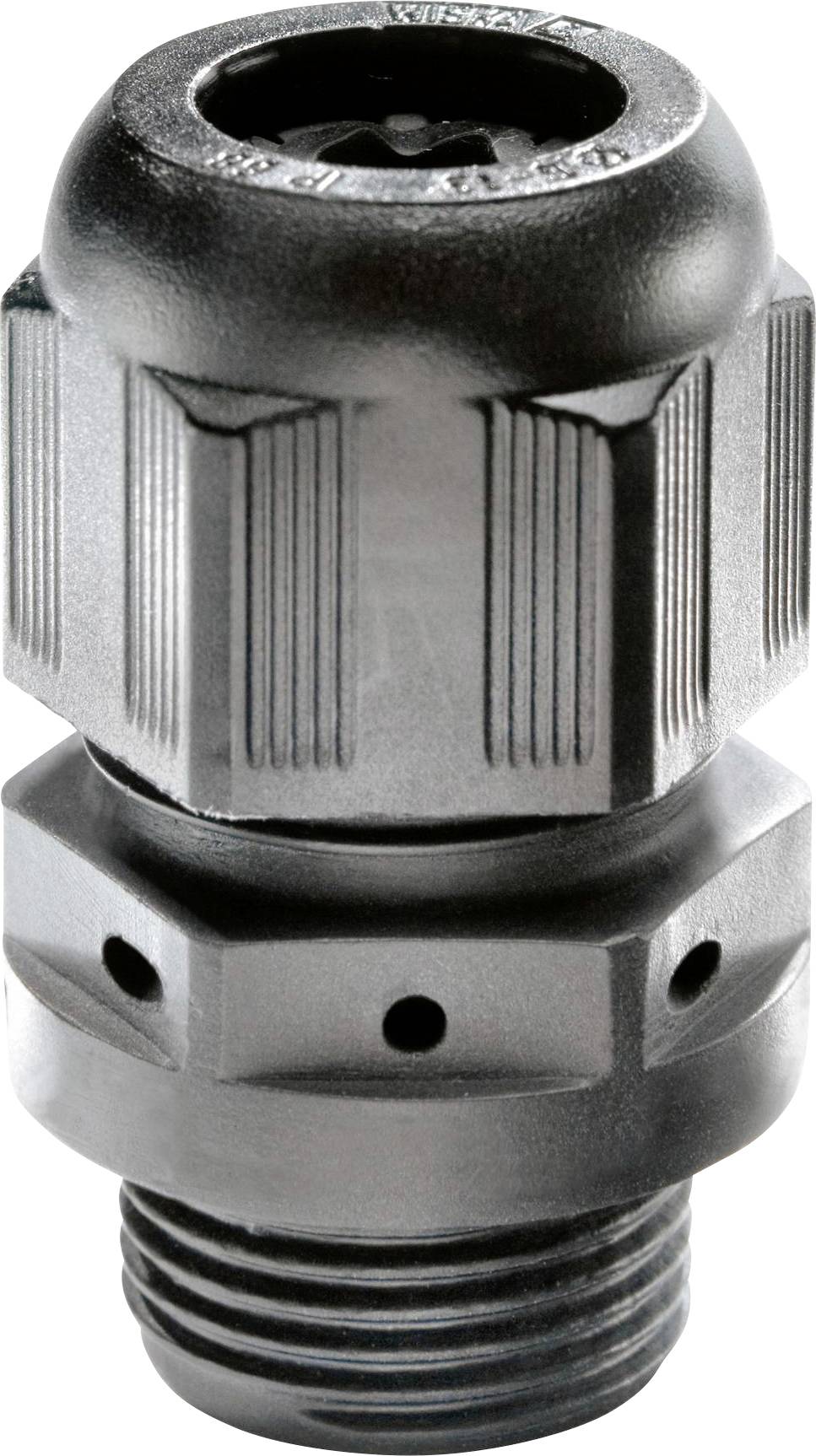 Wiska 10104413 Wartel Slagvast, Met trekontlasting, Met dichting M16 Polyamide Zwart (RAL 9005) 1 stuk(s)