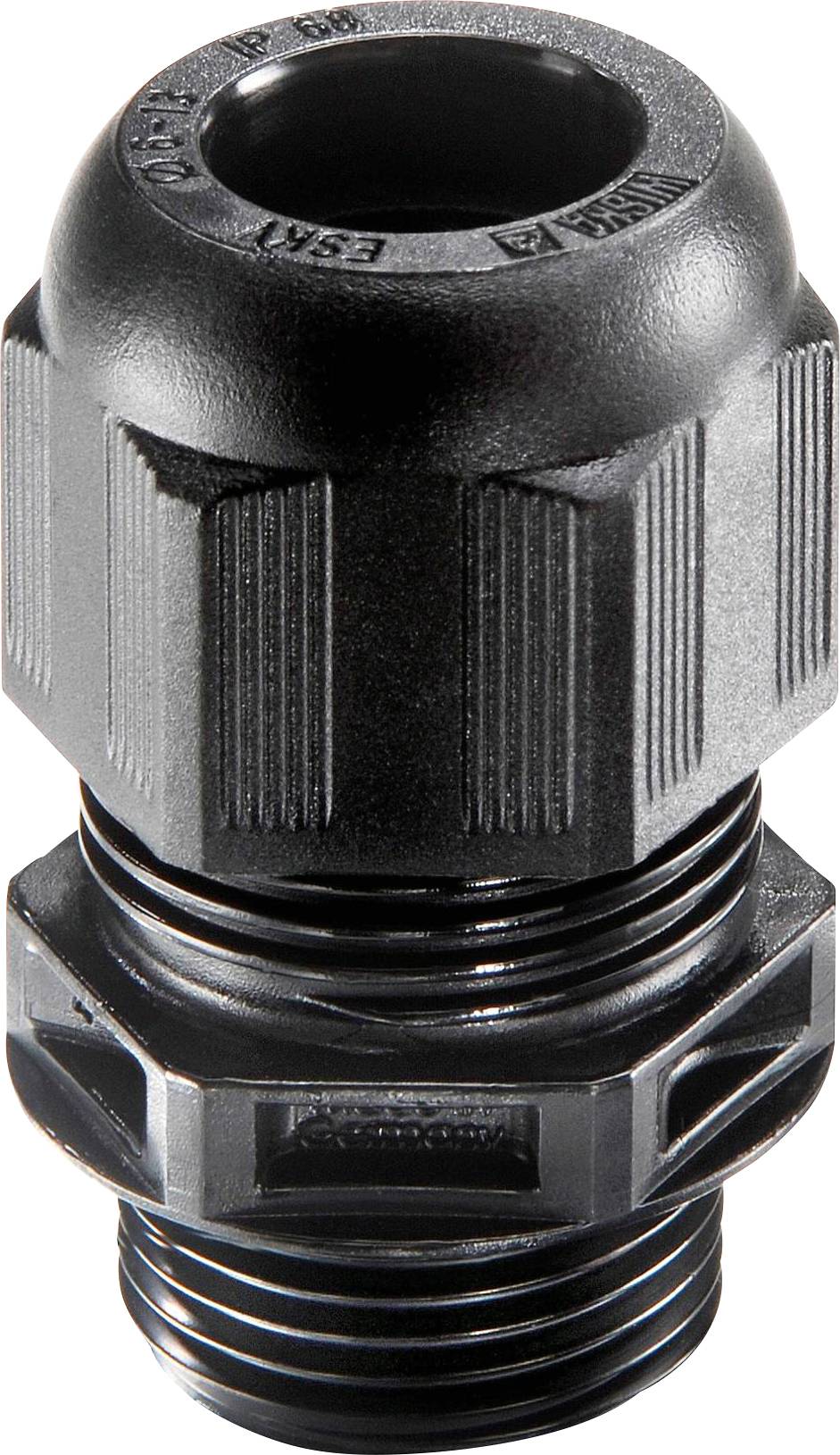 Wiska 10110706 Wartel Slagvast, Met trekontlasting, Met dichting M50 Polyamide Zwart (RAL 9005) 4 stuk(s)