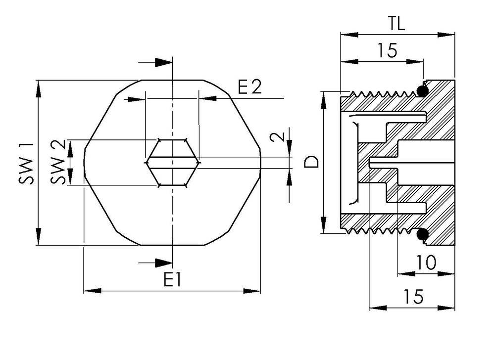 Wiska 10110114 EVSGS-ORD 63 Blindstop Met O-ring M63 Kunststof Grijs-wit (RAL 7035) 30 stuk(s)