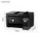 Printer Epson EcoTank ET-4800 dimenzija 375 mm širine, 347 mm dubine i 237 mm visine. Crne boje s zaslonom na prednjoj strani.