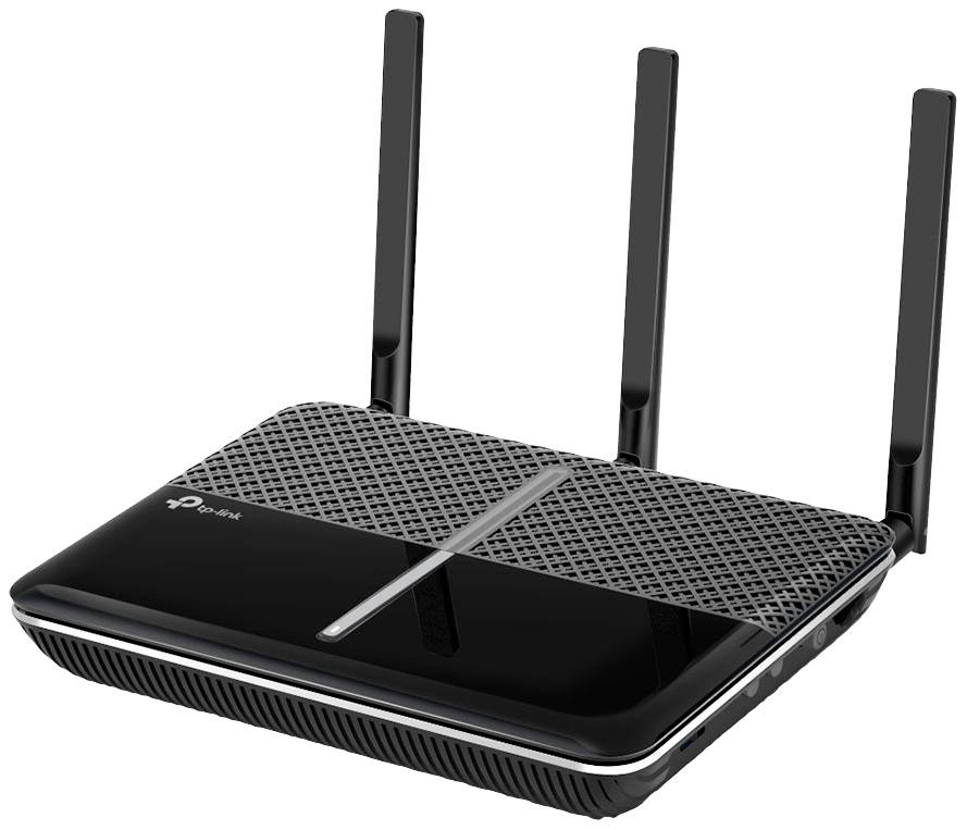 Crni WLAN usmjerivač s tri antene.