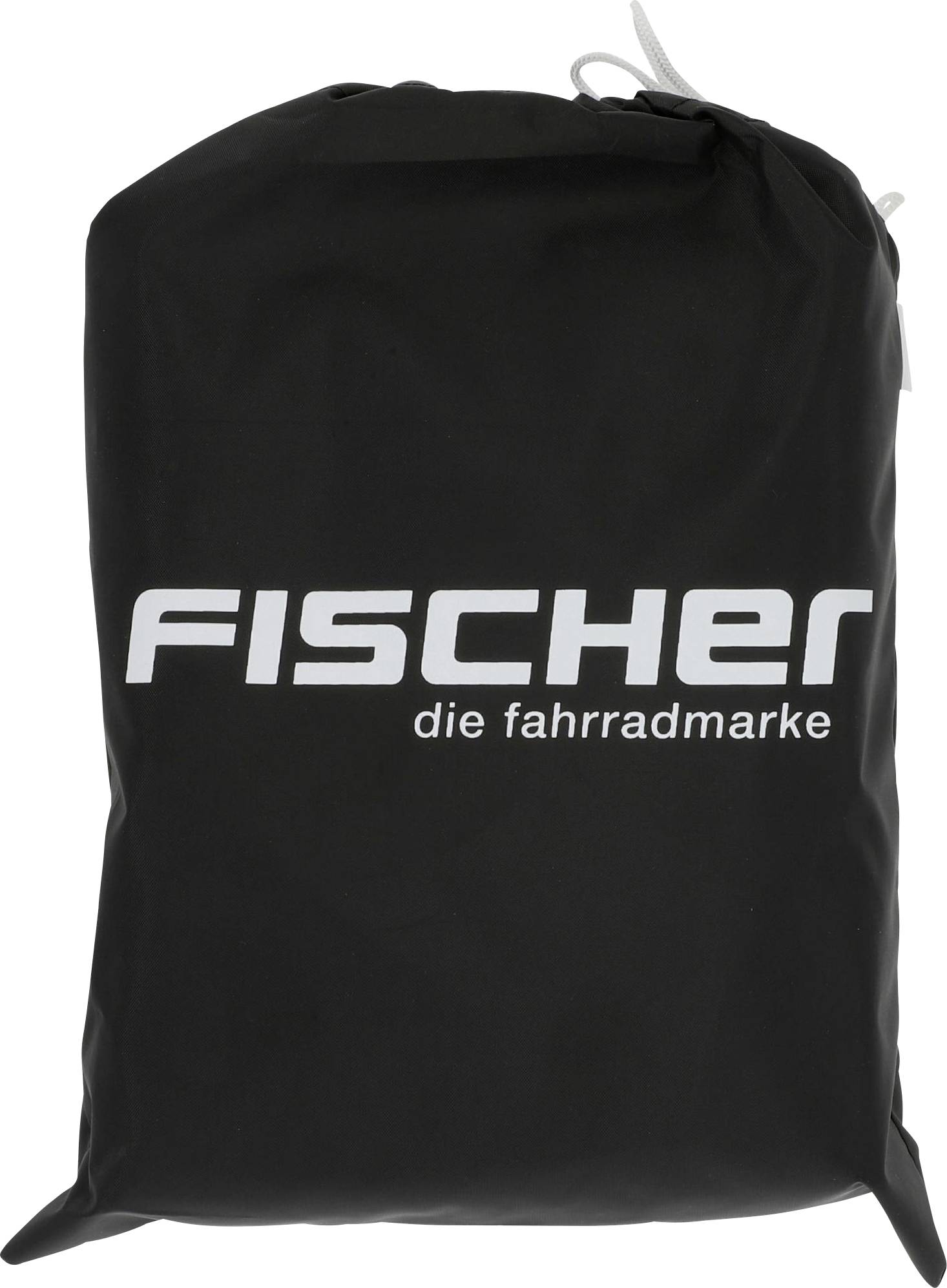 Crna torba s bijelim natpisom 'Fischer - marka bicikala'.