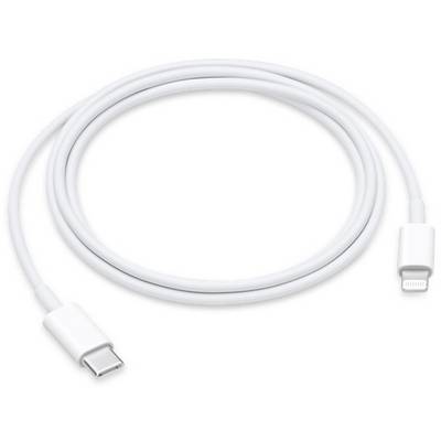 Bijeli USB-C na Lightning kabel koji se koristi za punjenje ili prijenos podataka za kompatibilne uređaje.