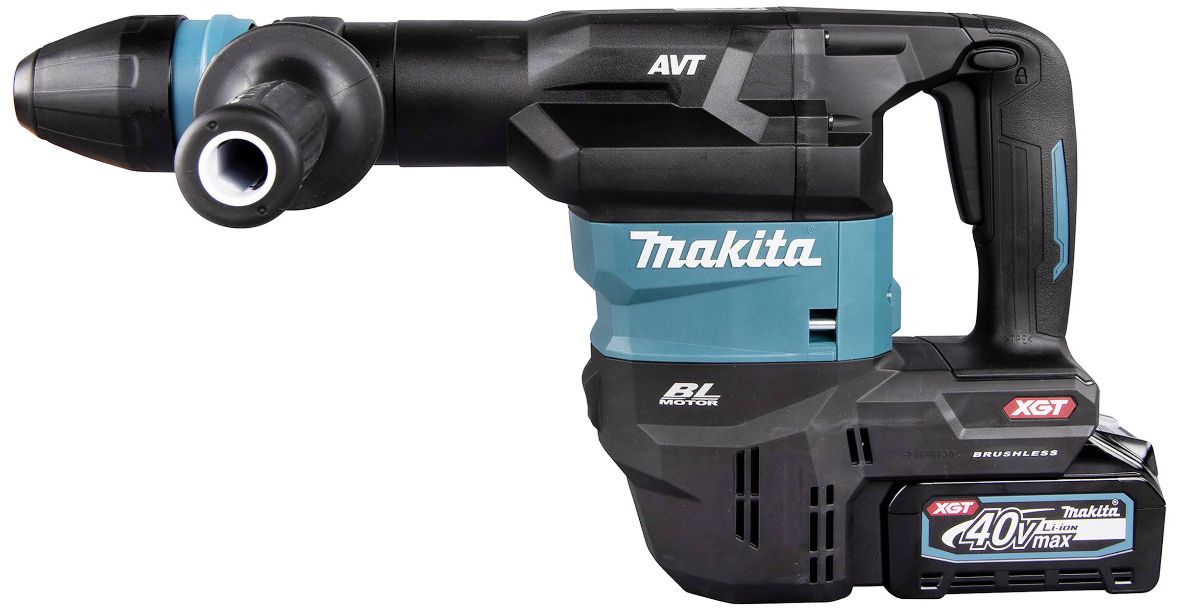 Snažni bežični čekić bušač s Makita 40V max baterijom, pogodan za teške građevinske i renovacijske radove.