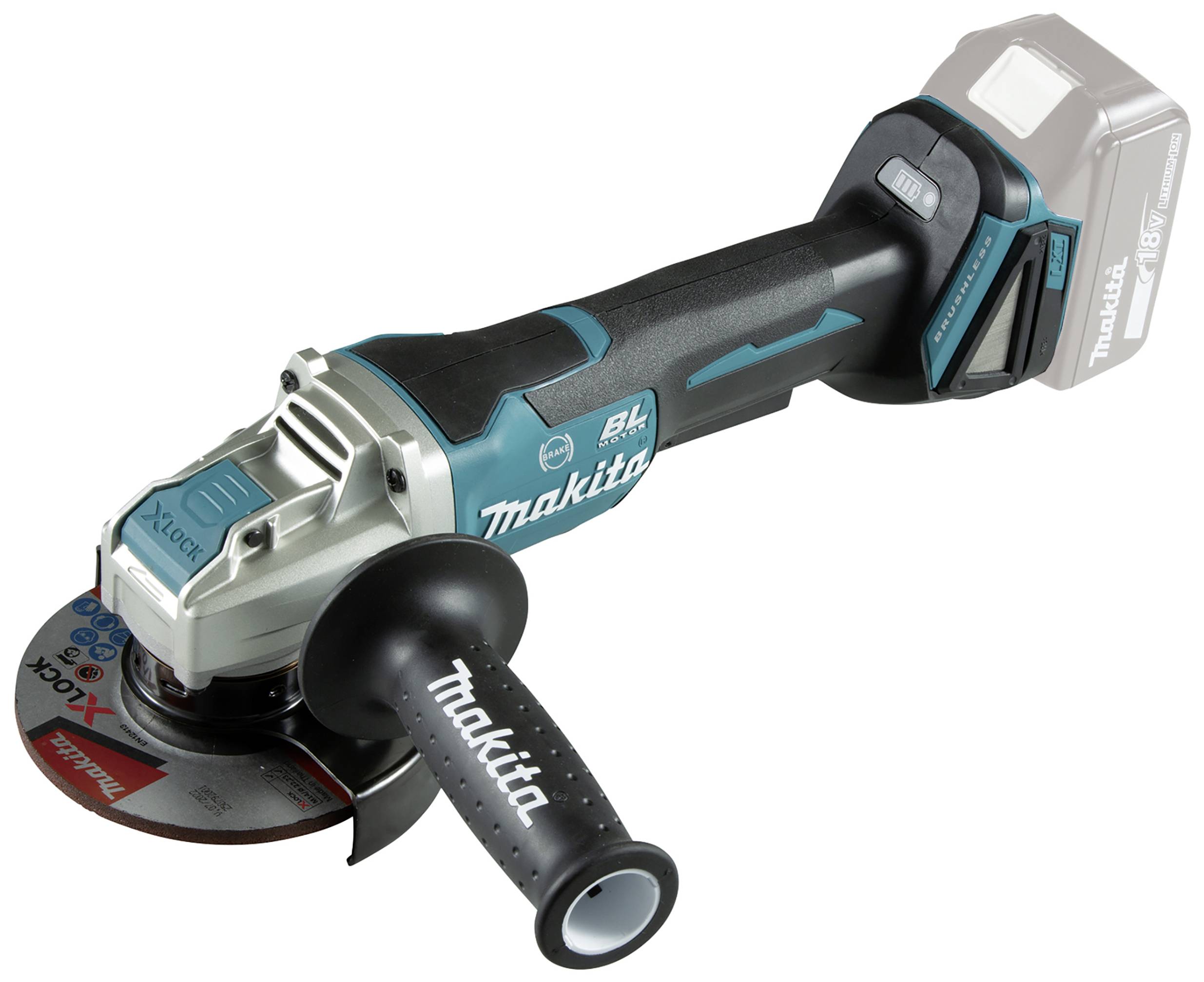 Makita DGA520ZX1 DGA520ZX1 Vinkelslip batteridriven 125 mm borstfri 18 V