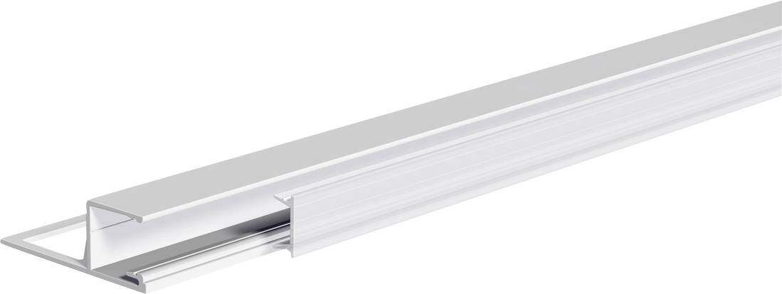 Detaljan prikaz linearnog LED svetlosnog elementa sa providnom difuzijom i metalnim kanalom, prikazan u perspektivi na beloj pozadini.