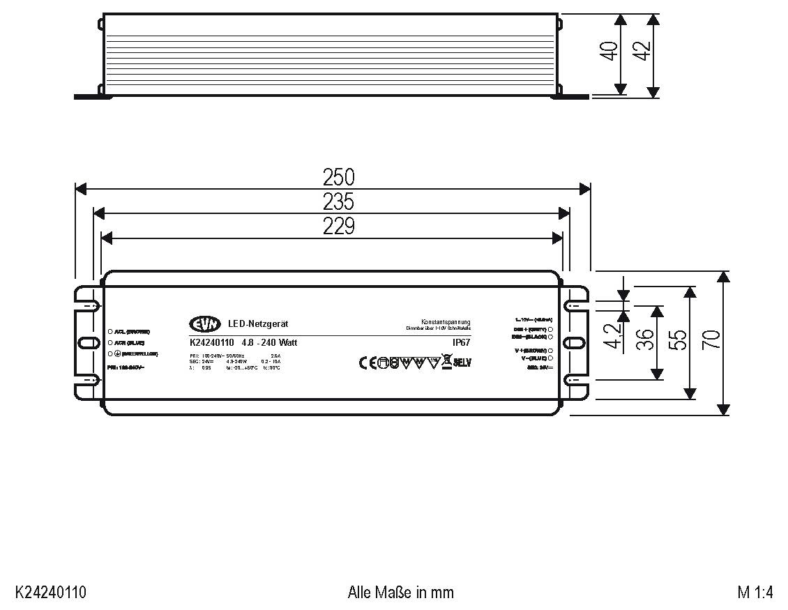 EVN K24240110 LED transformator konstantni napon 24 V/DC zatamnjivanje 1 St.-2