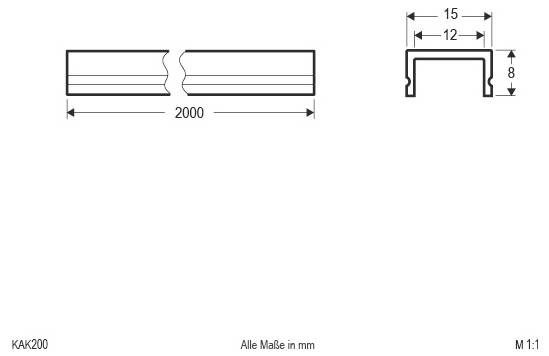 EVN KAK 200 EVN Lichttechnik PMMA (D x Š) 2000 mm x 15.00 mm 1 St.-2