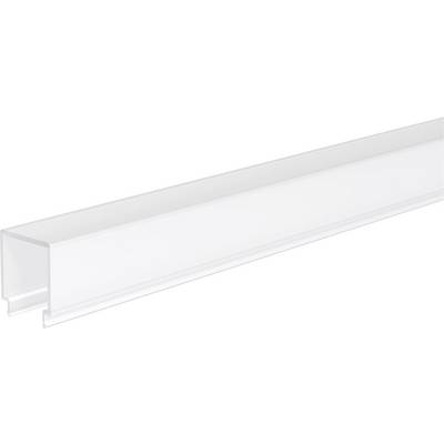 Čist plastični LED-difuzor u obliku U-kanala na bijeloj podlozi, prikazan u perspektivi.