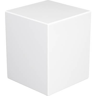 Bijela 3D ikona kocke na jednostavnoj pozadini, prikazana u perspektivi sa suptilnim sjenčanjem i bez dodatnih detalja.