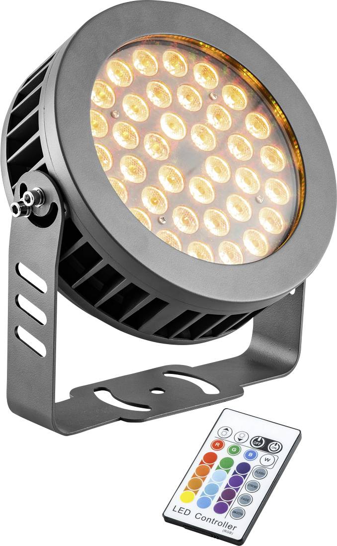 LED scenska svjetla s 36 svijetlih žarulja i daljinski upravljač označen kao 'LED Controller'