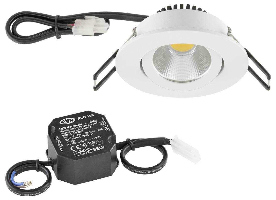 EVN PC20N601D2W PC20N601D2W LED ugradna svjetiljka LED LED fiksno ugrađena 6 W bijela-1